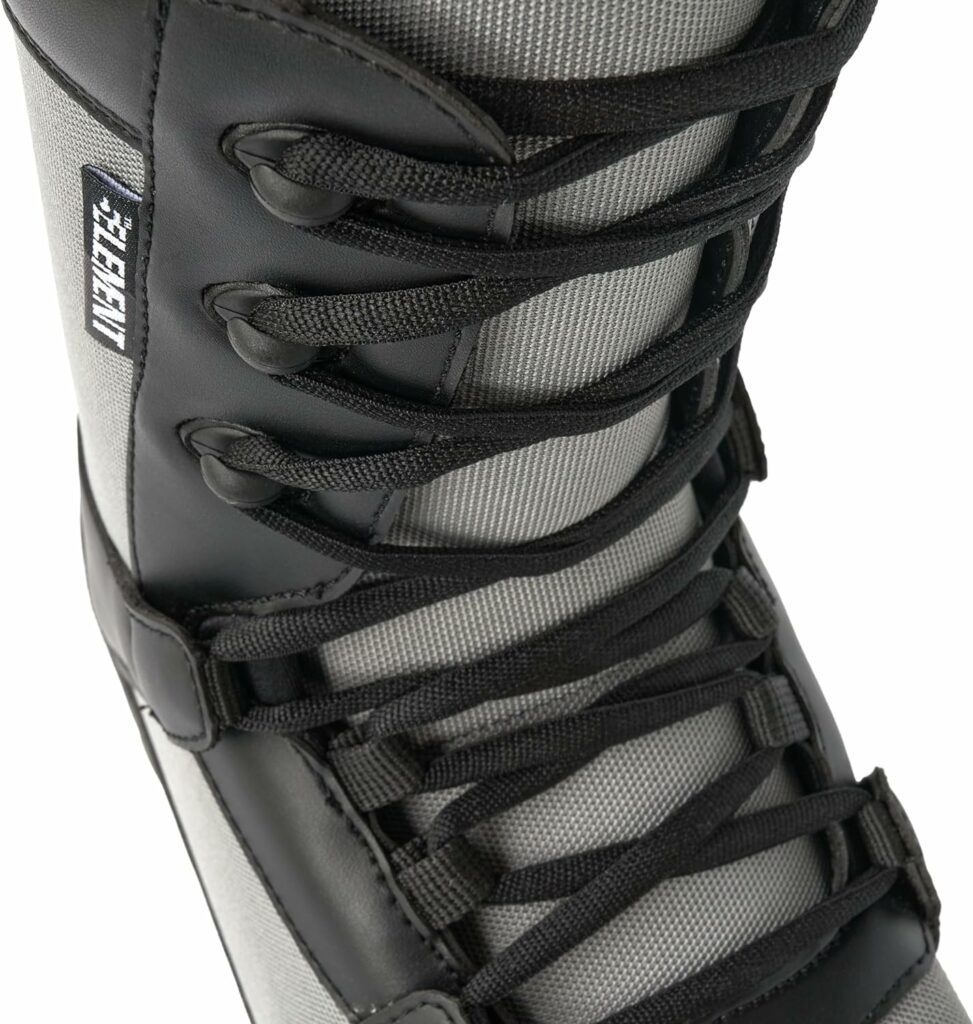 5th Element ST Lace and Dial Snowboard Boots for Men - Black Compatible with Strap Snowboard Bindings- Waterproof Liners -All Mountain Snowboarding Men Size