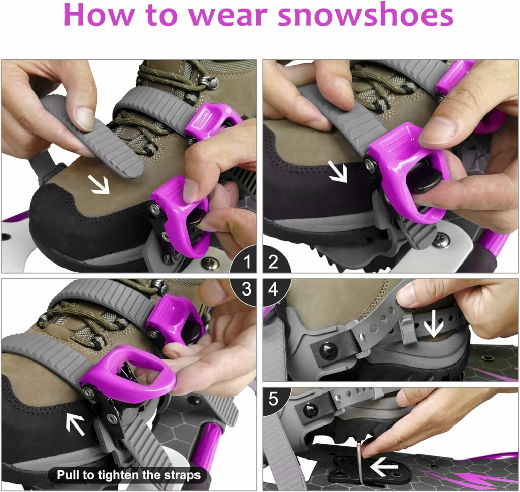 FLASHTEK 21/25/30 Inches Light Weight Snowshoes for Women Men Youth Kids, Aluminum Terrain Snow Shoes.
