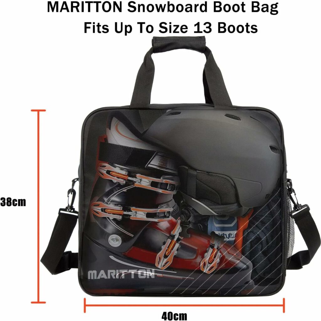 MARITTON Padded Snowboard and Boot Bag Combo,Store Transport Snowboard Up to 165 cm and Boots Up to Size 13,Two-Piece Snowboard Travel Bags.