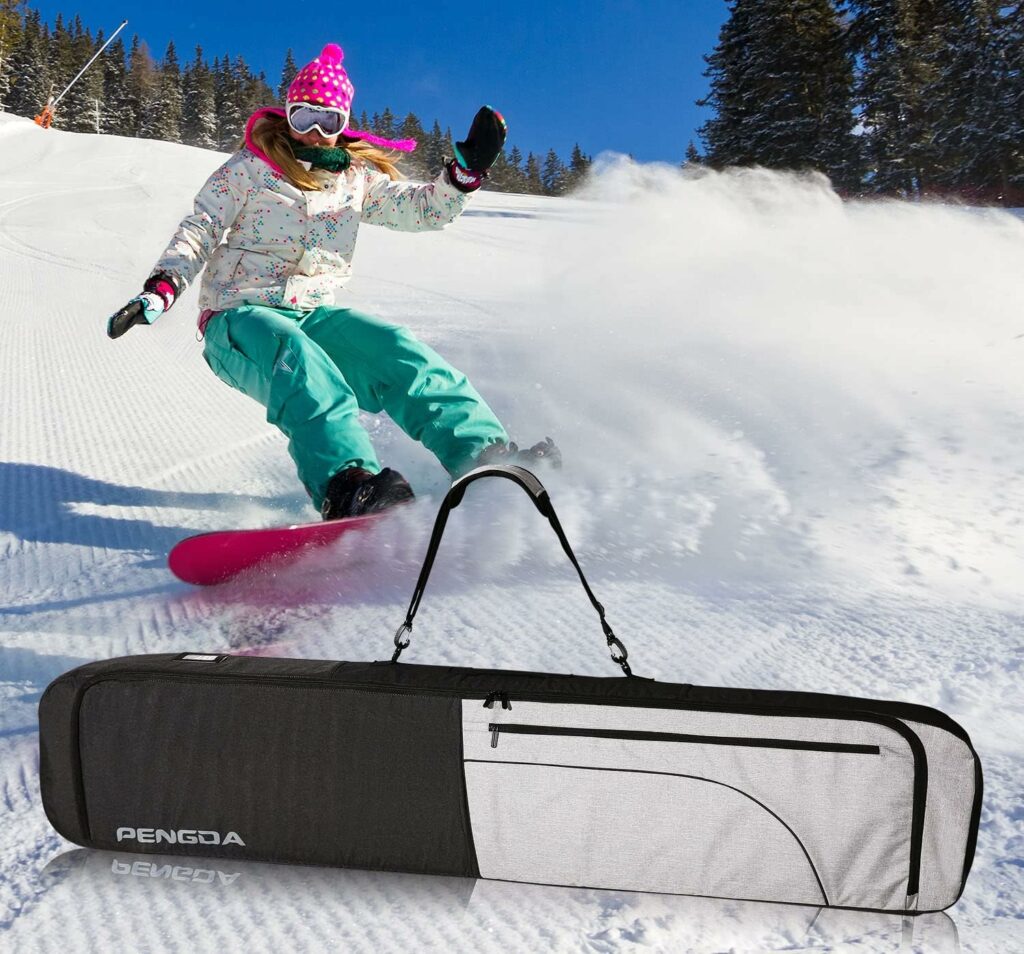 Padded Snowboard Bag Ski Bag 600D Water-Resistant Polyester Fits Board,Bindings, Boots, Jacket, Pants, Helmet Unisex Bag for Air Travel
