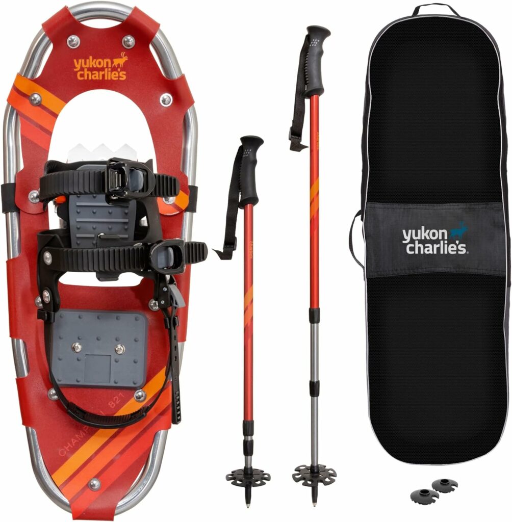 Yukon Charlie’s Champion Snowshoe Kit - Includes Trekking Poles and Carry Case