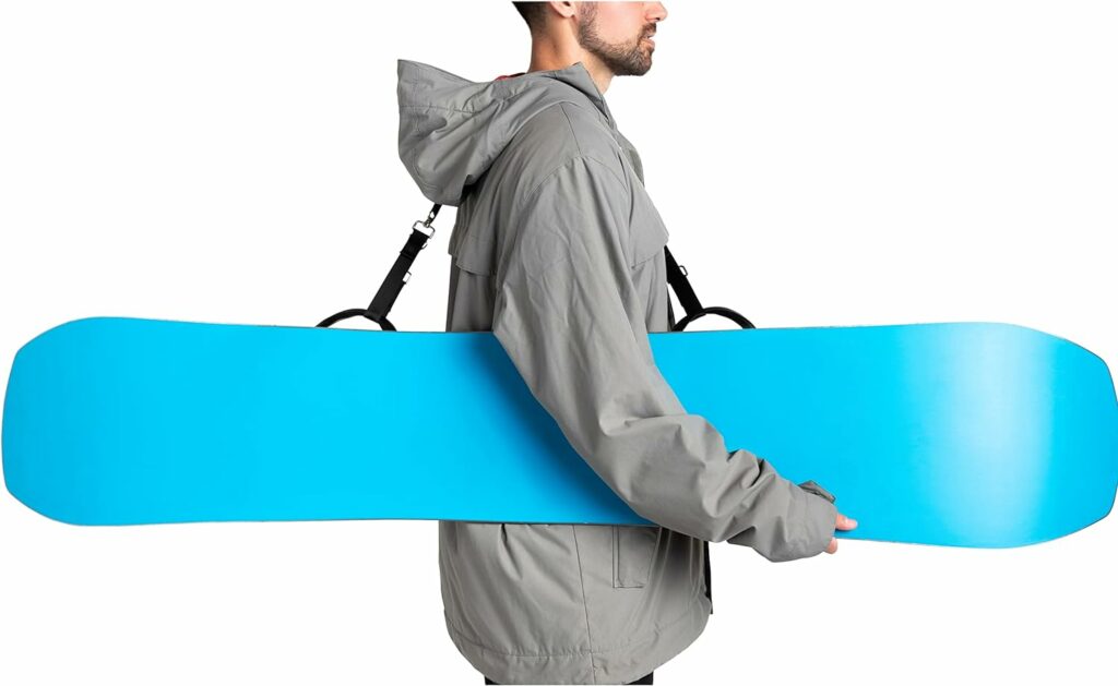 ArcticStrap - Over the shoulder snowboard strap - easy to use, fits in jacket pocket, adjustable length, water-resistant, rust-resistant, holds any snowboard