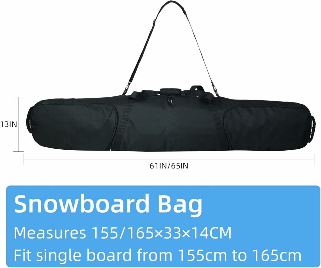 MB SXOWBMU Snowboard Bag Reinforced Padded Travel Ski Bag Waterproof Board Bag Perfect for Road Trips Air Travel for Snowboard, Goggles, Gloves,Ski boots