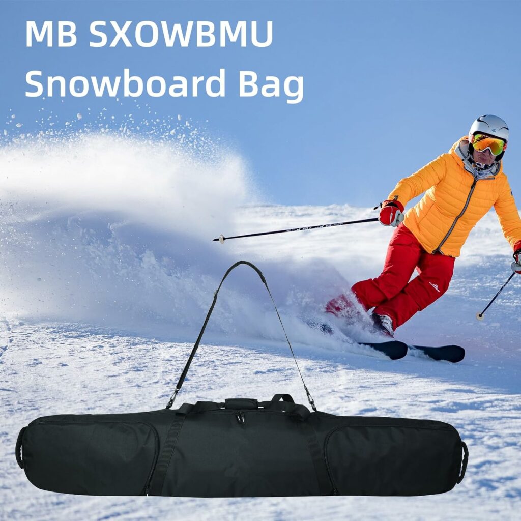 MB SXOWBMU Snowboard Bag Reinforced Padded Travel Ski Bag Waterproof Board Bag Perfect for Road Trips Air Travel for Snowboard, Goggles, Gloves,Ski boots