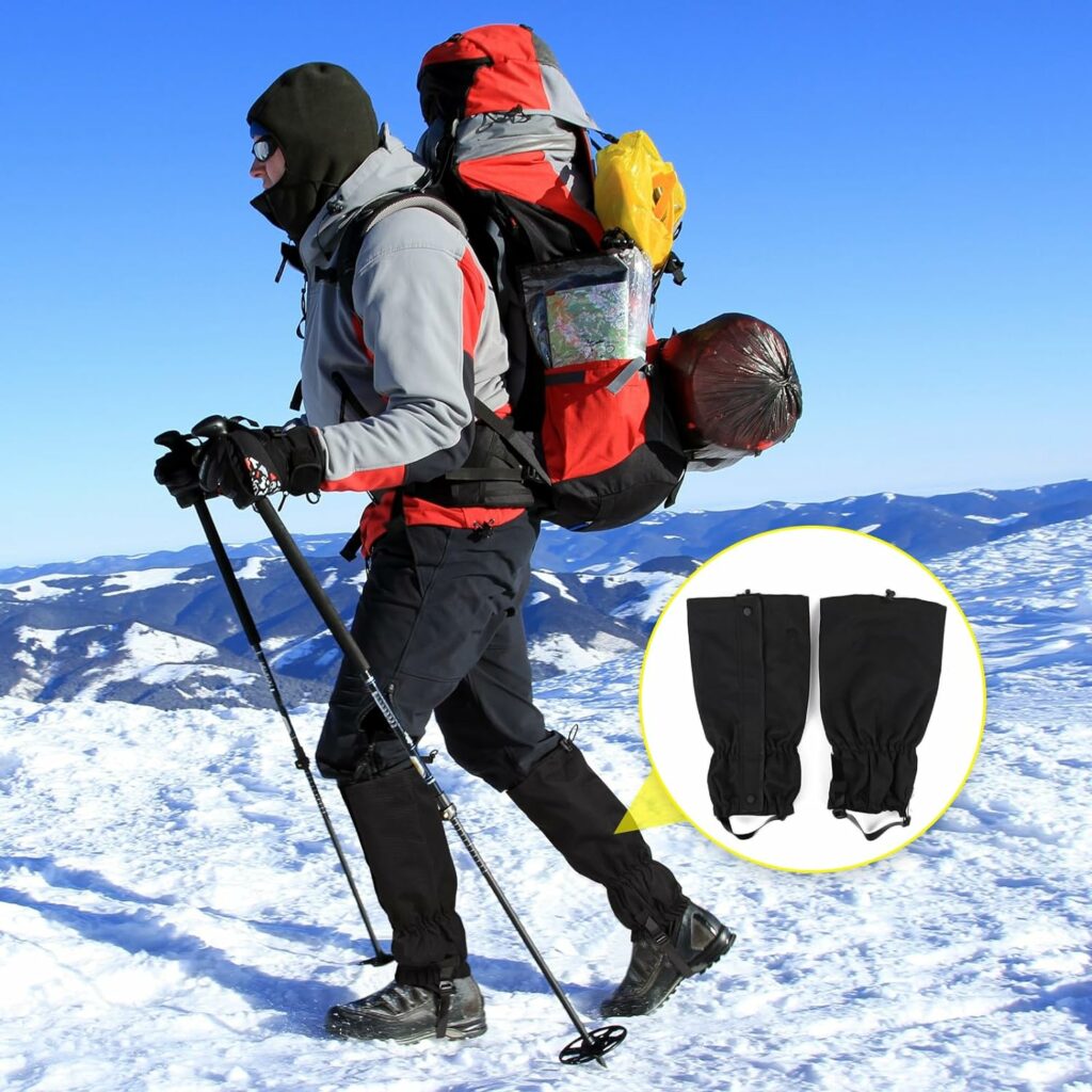TOBWOLF Snow Leg Gaiters, Snow Gaiters for Hiking Boots, Waterproof and Adjustable Snow Boot Gaiters for Walking Mountain Hunting Climbing, Breathable Hiking Boot Gaiters One Size for Women and Men