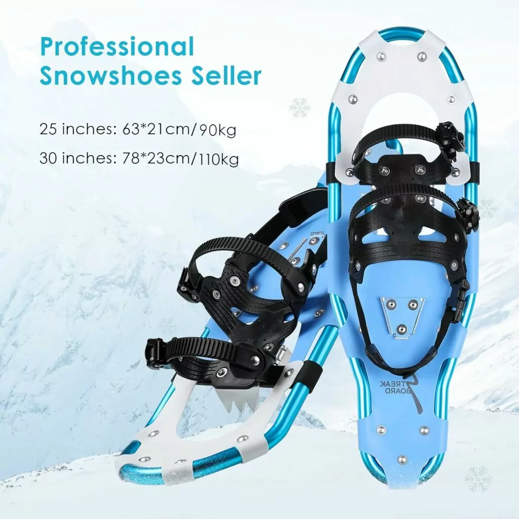 TLGREEN Snow Shoes for Women Men,Snowshoes Set,Lightweight Aluminum Alloy, Adjustable Trekking Poles and Carry Bag (30, Blue)